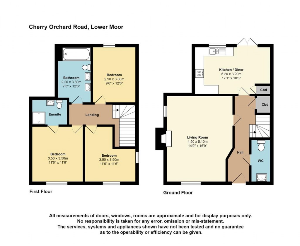 Floorplans For Cherry Orchard Road, Lower Moor, Pershore