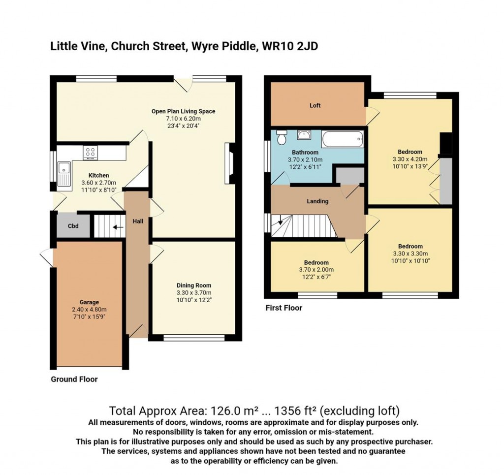 Floorplans For Church Street, Wyre Piddle, Pershore