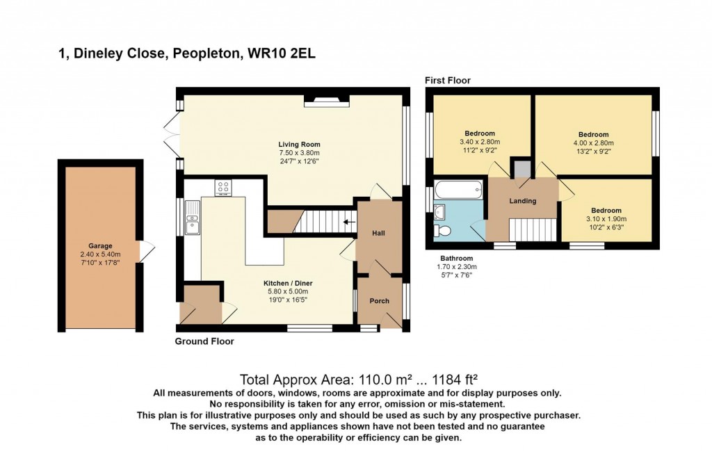 Floorplans For Dineley Close, Peopleton, Pershore
