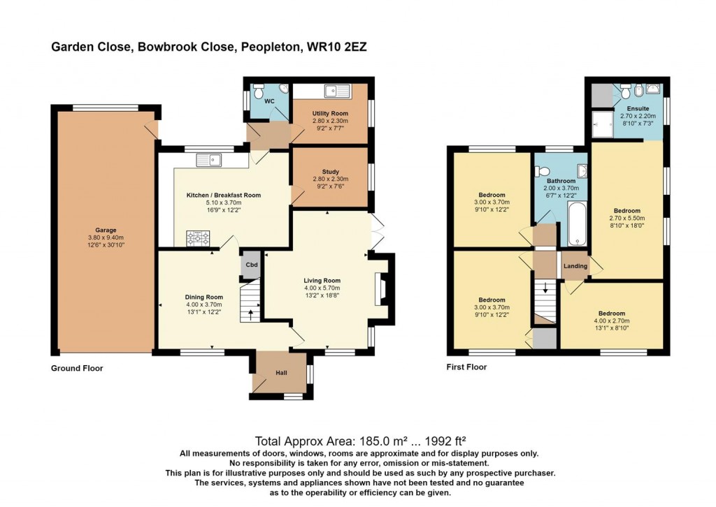 Floorplans For Bowbrook Close, Peopleton, Pershore