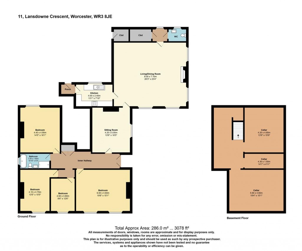 Floorplans For Lansdowne Crescent, Worcester