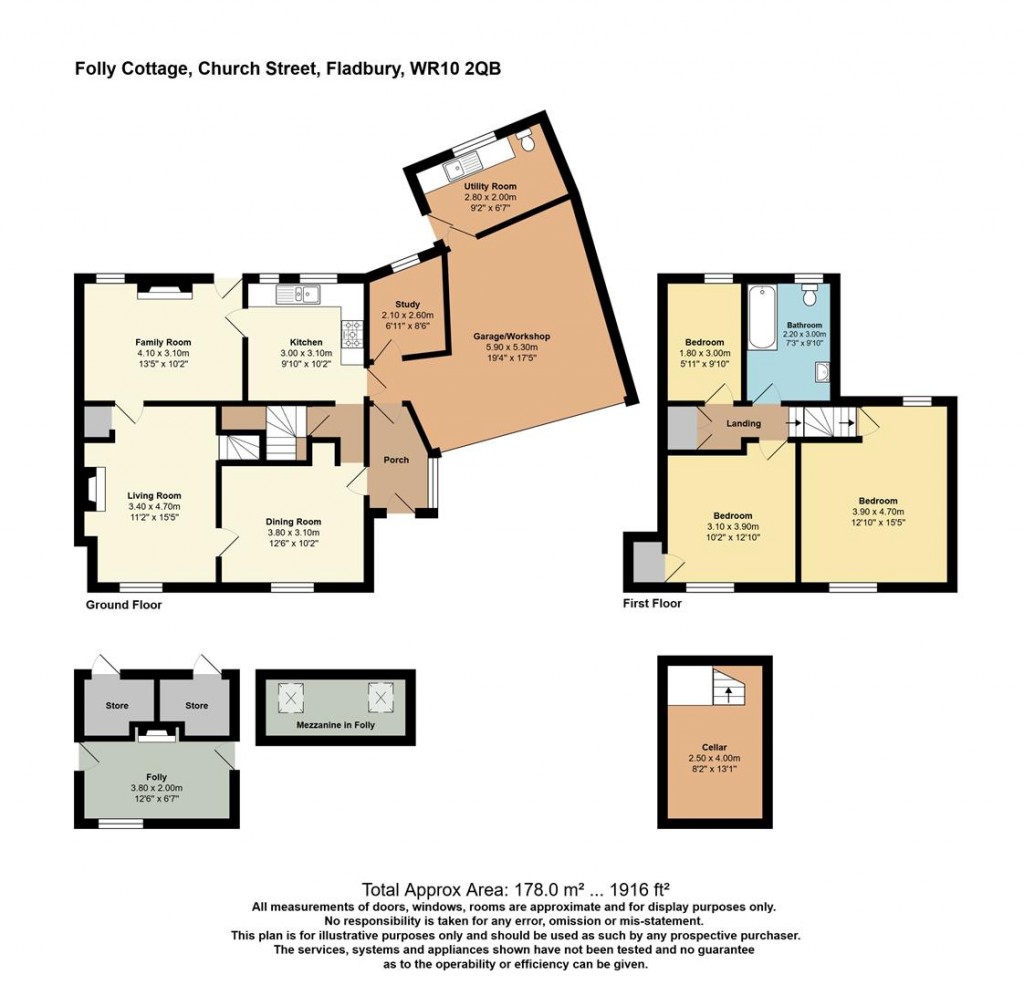 Floorplans For Church Street, Fladbury, Pershore