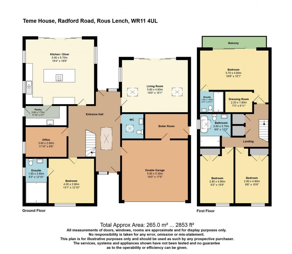 Floorplans For Radford Road, Rous Lench, Evesham