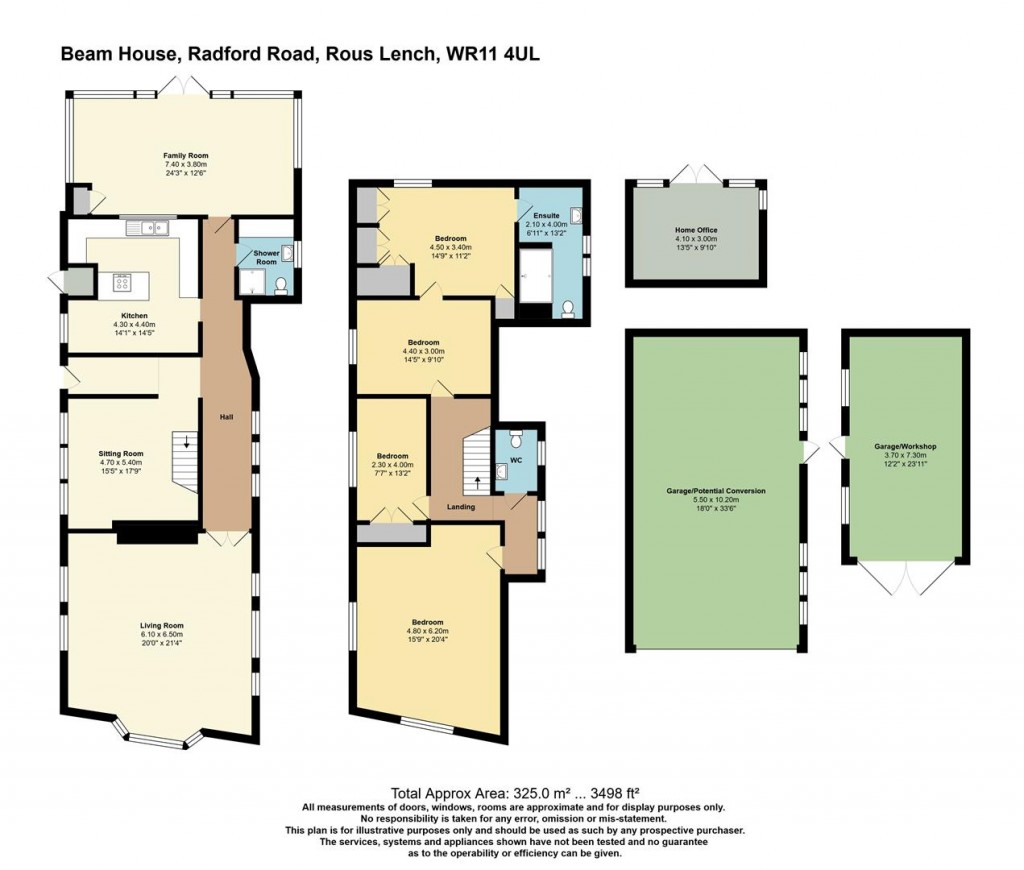 Floorplans For Radford Road, Rous Lench, Evesham