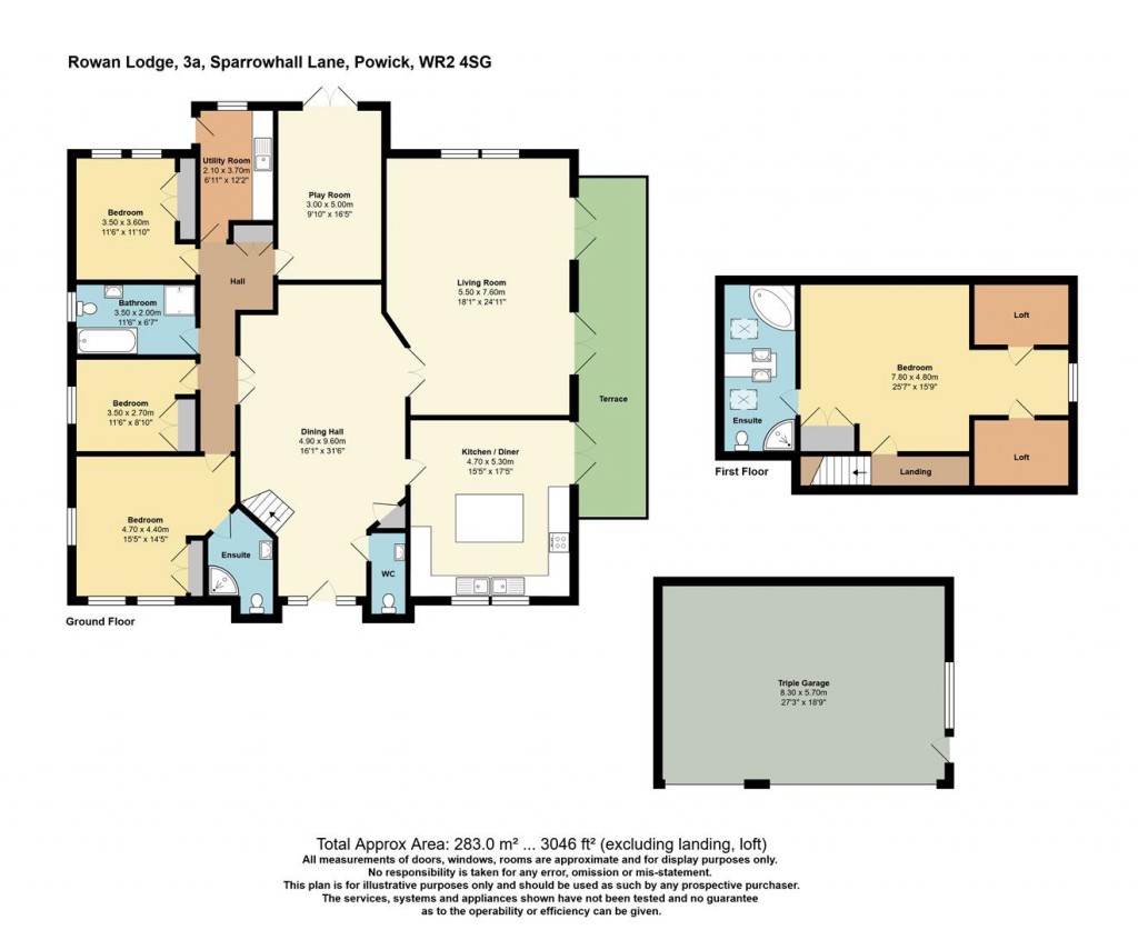 Floorplans For Sparrowhall Lane, Powick, Worcester