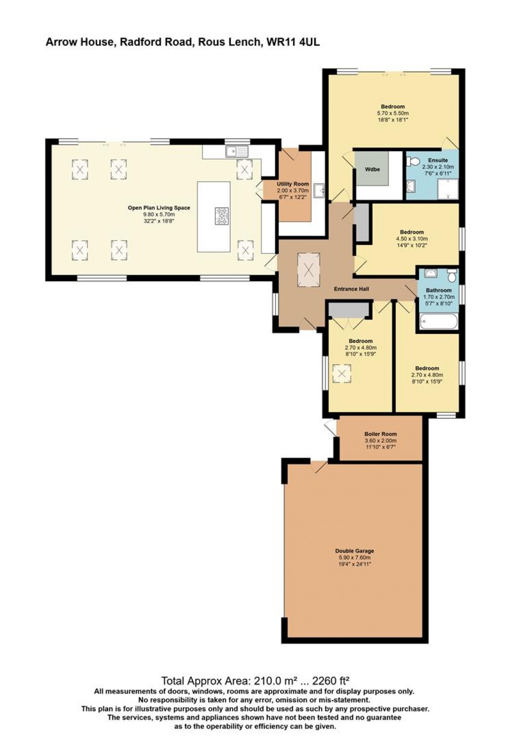 Floorplans For Radford Road, Rous Lench, Evesham